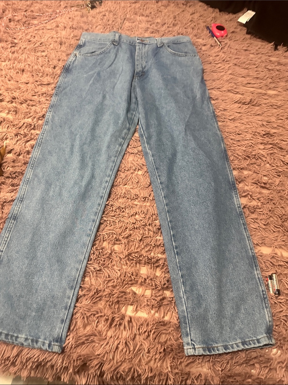 Rustler Men's Light Blue Relaxed Fit Jeans